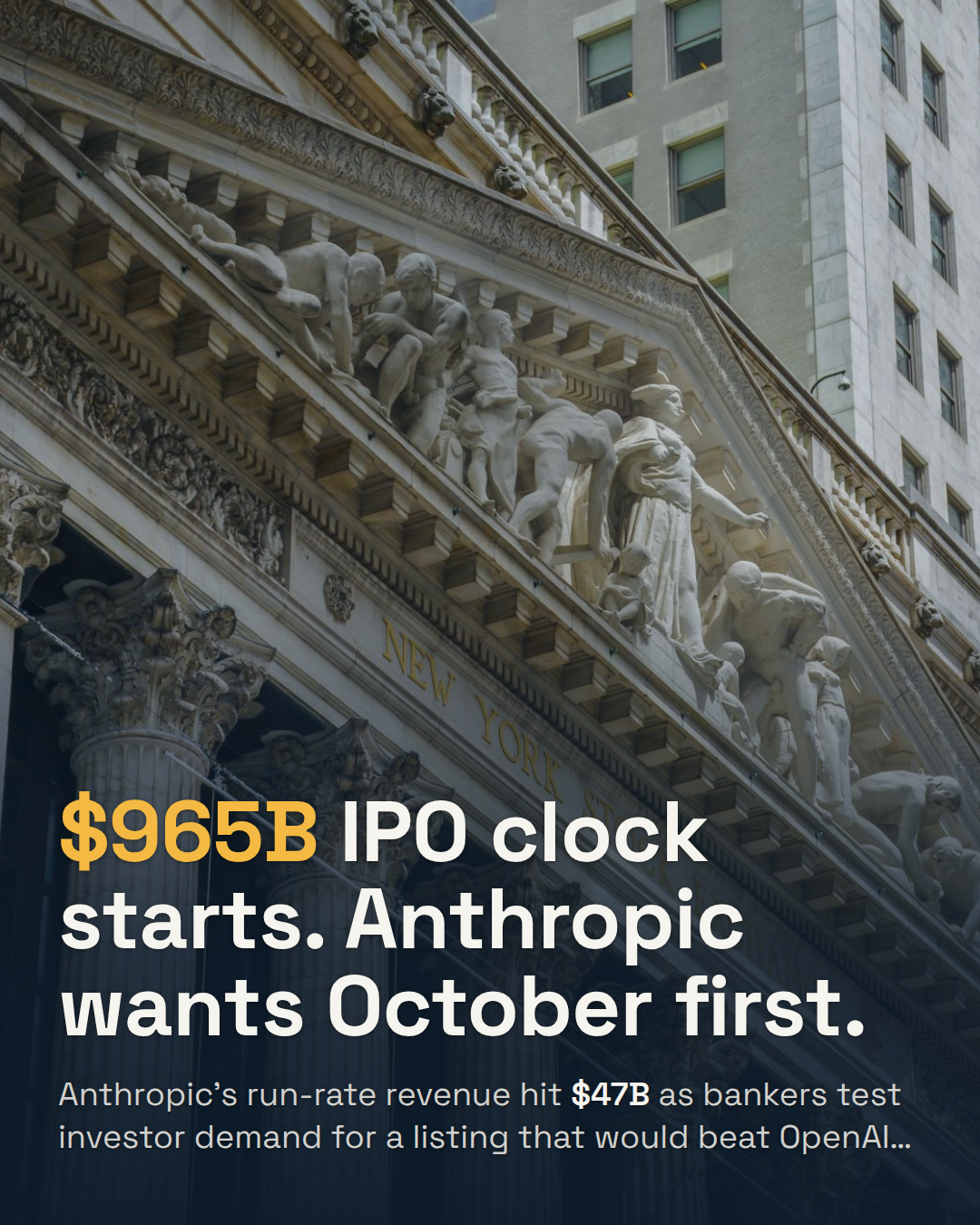 Anthropic Starts Investor Meetings for a $965B IPO. Target: October.