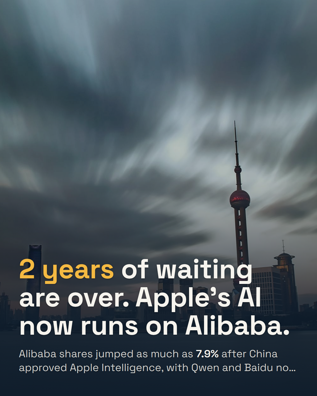 China Clears Apple Intelligence After a Two-Year Wait. Alibaba and Baidu Get the Keys.