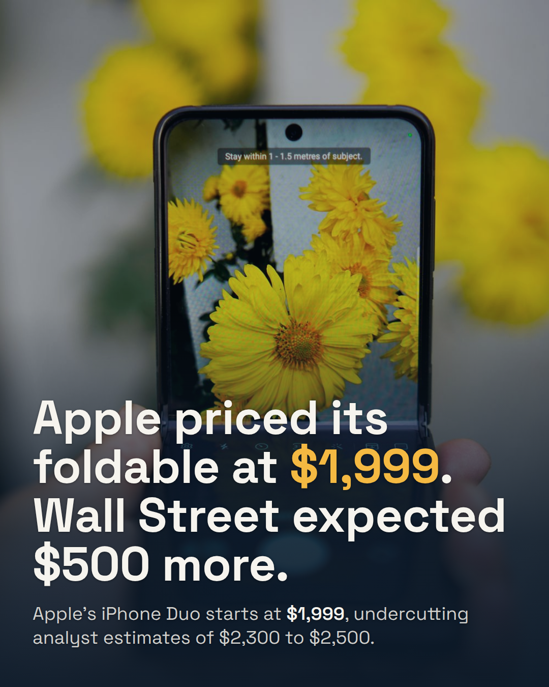 Apple's iPhone Duo Costs $1,999, Not the $2,500 Wall Street Modeled. That Gap Is the Whole Story.