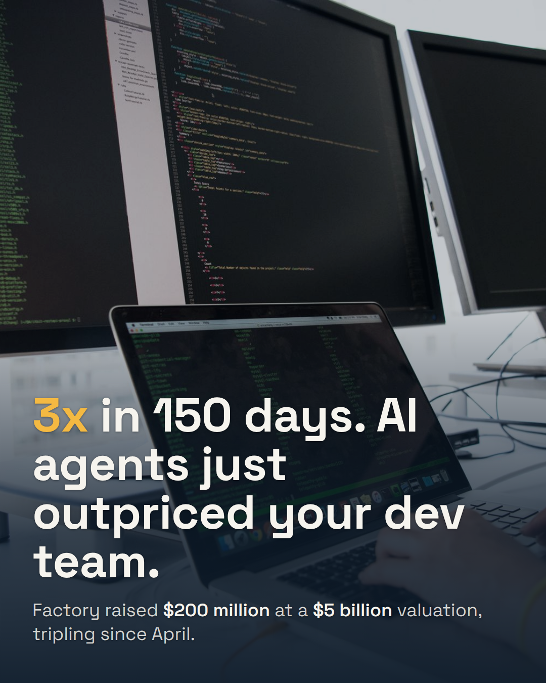 Factory Raises $200M at a $5 Billion Valuation. Its AI Coding Agents Tripled in Five Months.