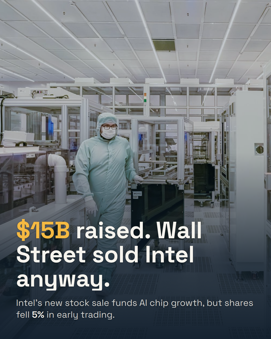Intel Raised $15 Billion for AI Chips. The Market Sold It Anyway.