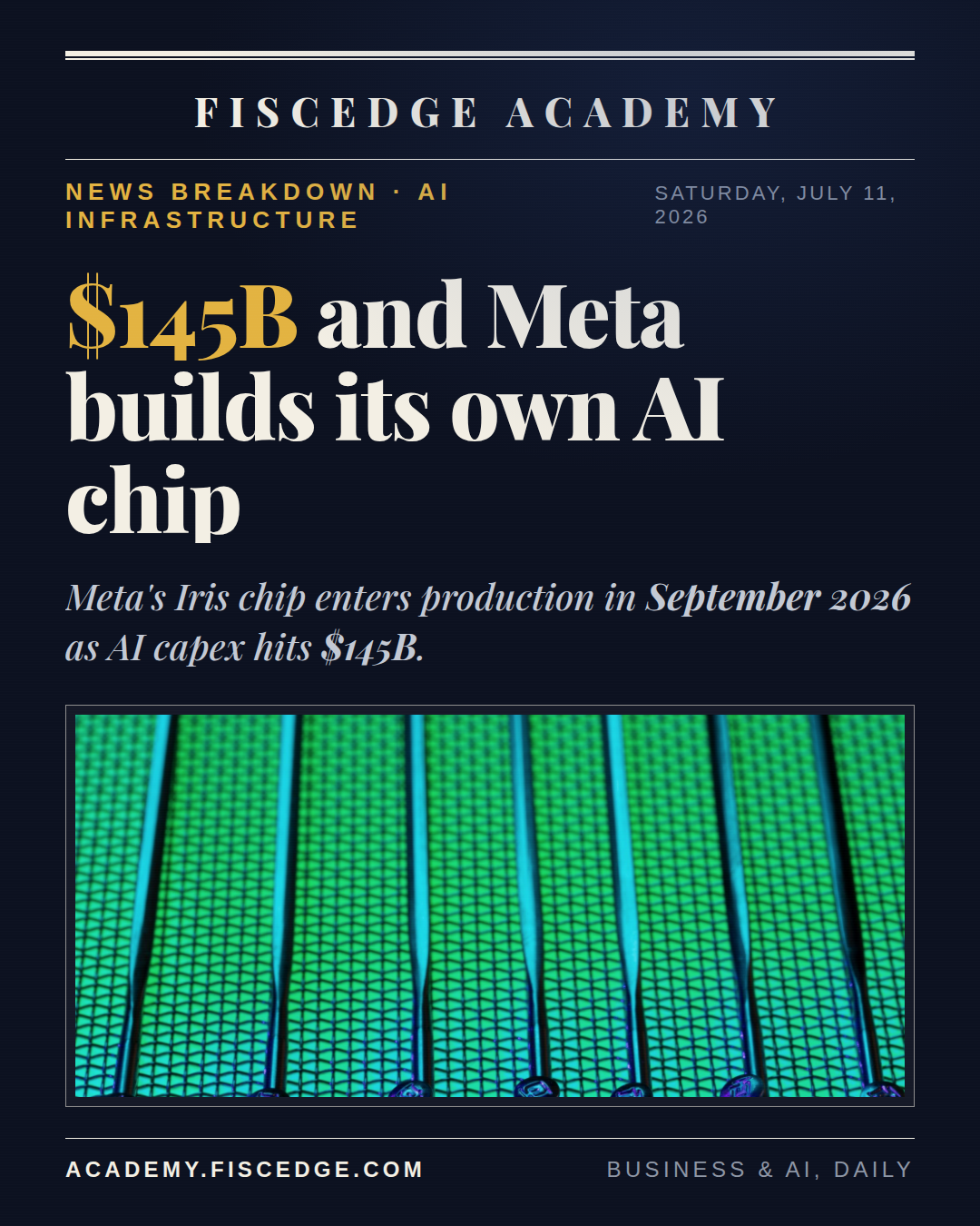 Meta's Iris AI Chip Enters Production in September as 2026 AI Capex Hits $145B.
