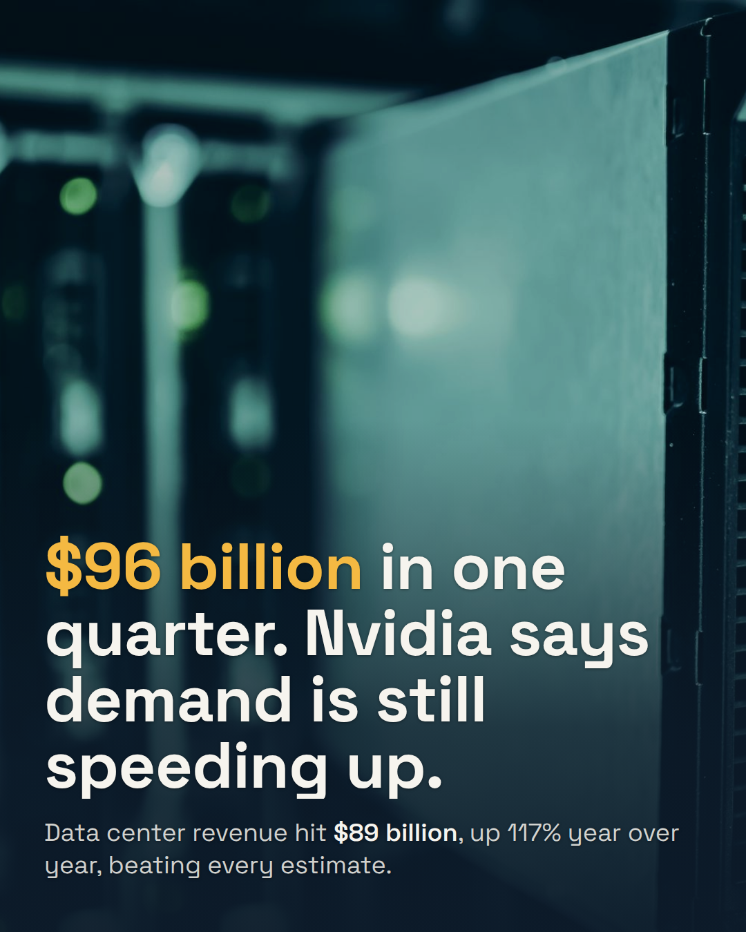 Nvidia Posted a $96 Billion Quarter, Up 106%. Its Guidance Says Demand Is Still Accelerating.