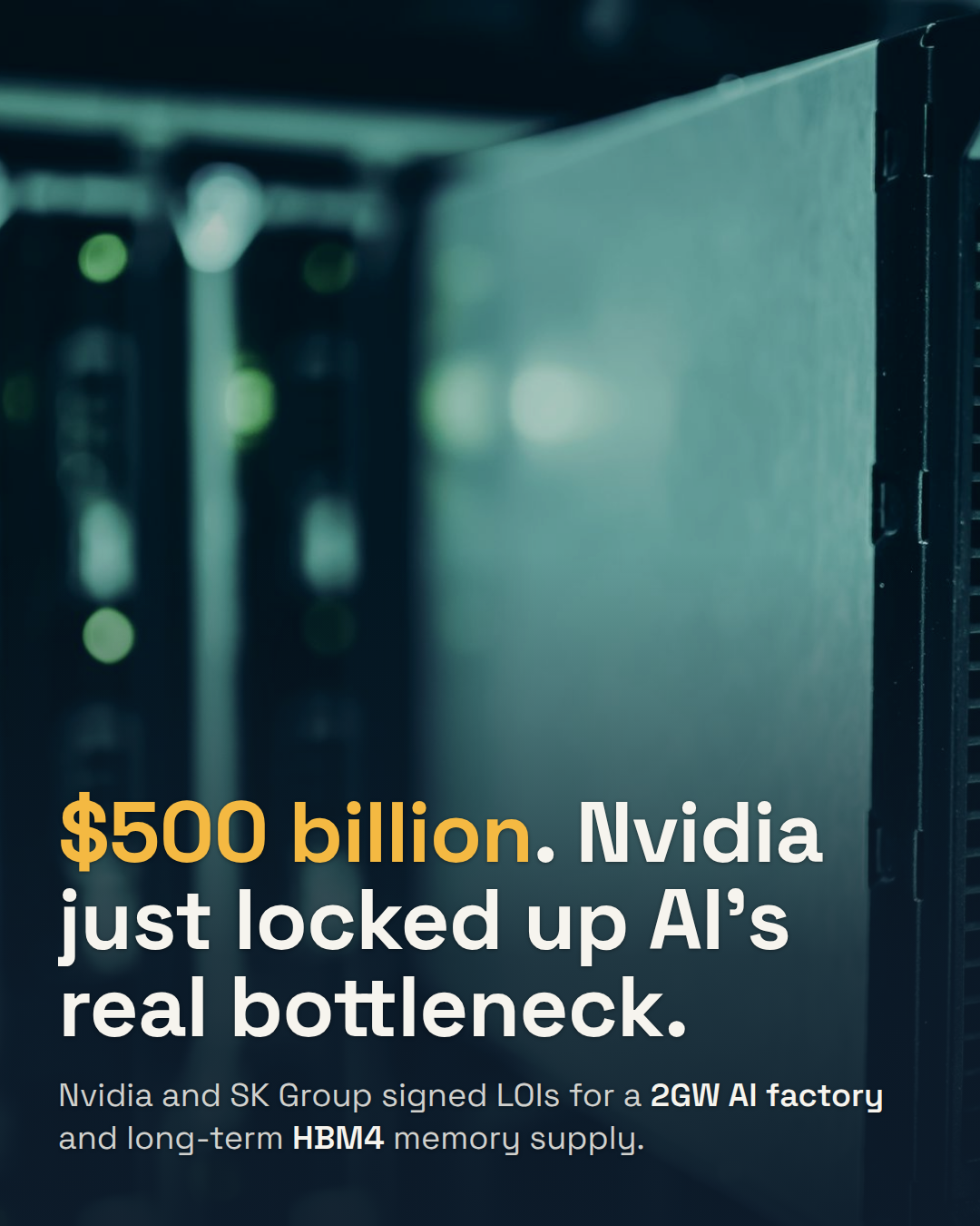 Nvidia Just Signed a $500 Billion Deal With SK Group. The Target Isn't Chips, It's Memory.