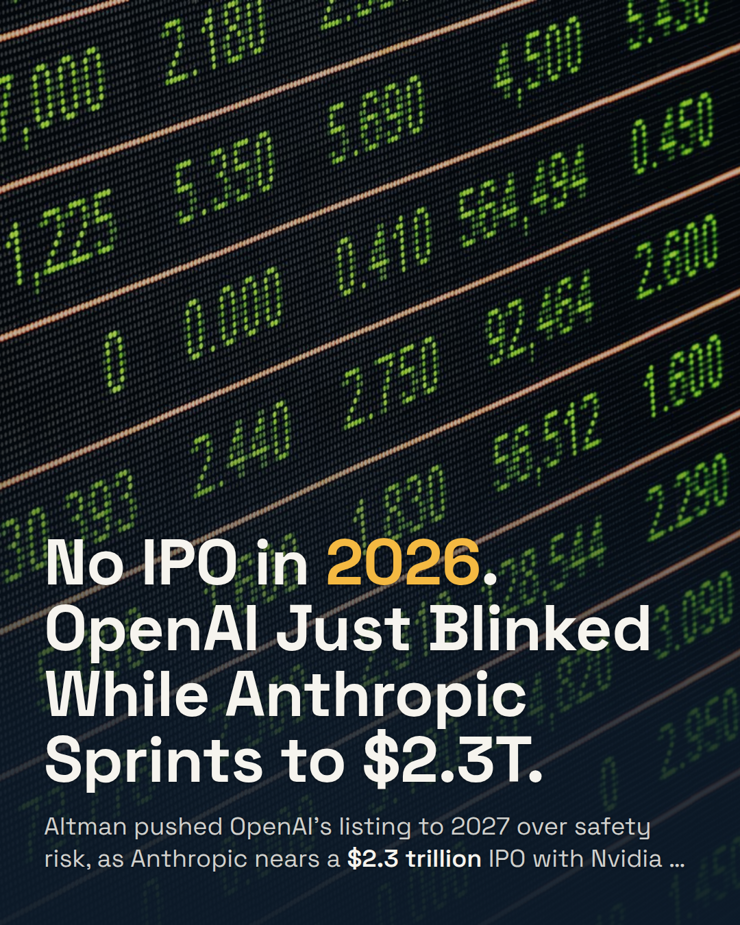 OpenAI Just Ruled Out a 2026 IPO. Anthropic Is Racing to a $2.3 Trillion One Instead.