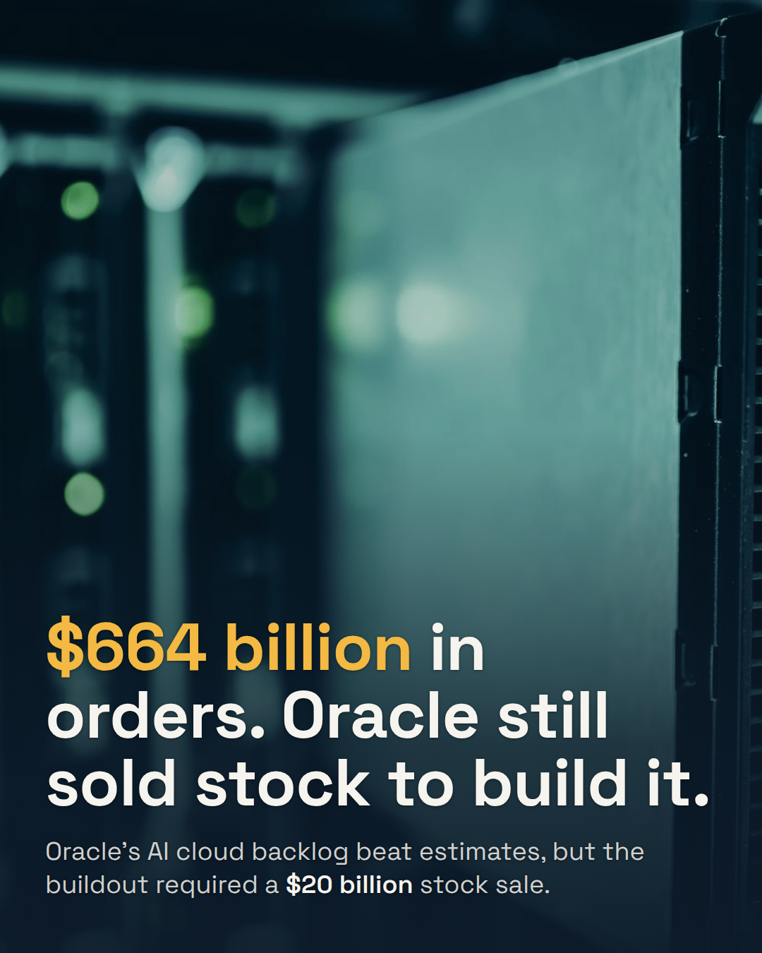Oracle's Cloud Backlog Hit $664 Billion. It Still Had to Sell $20 Billion in Stock.