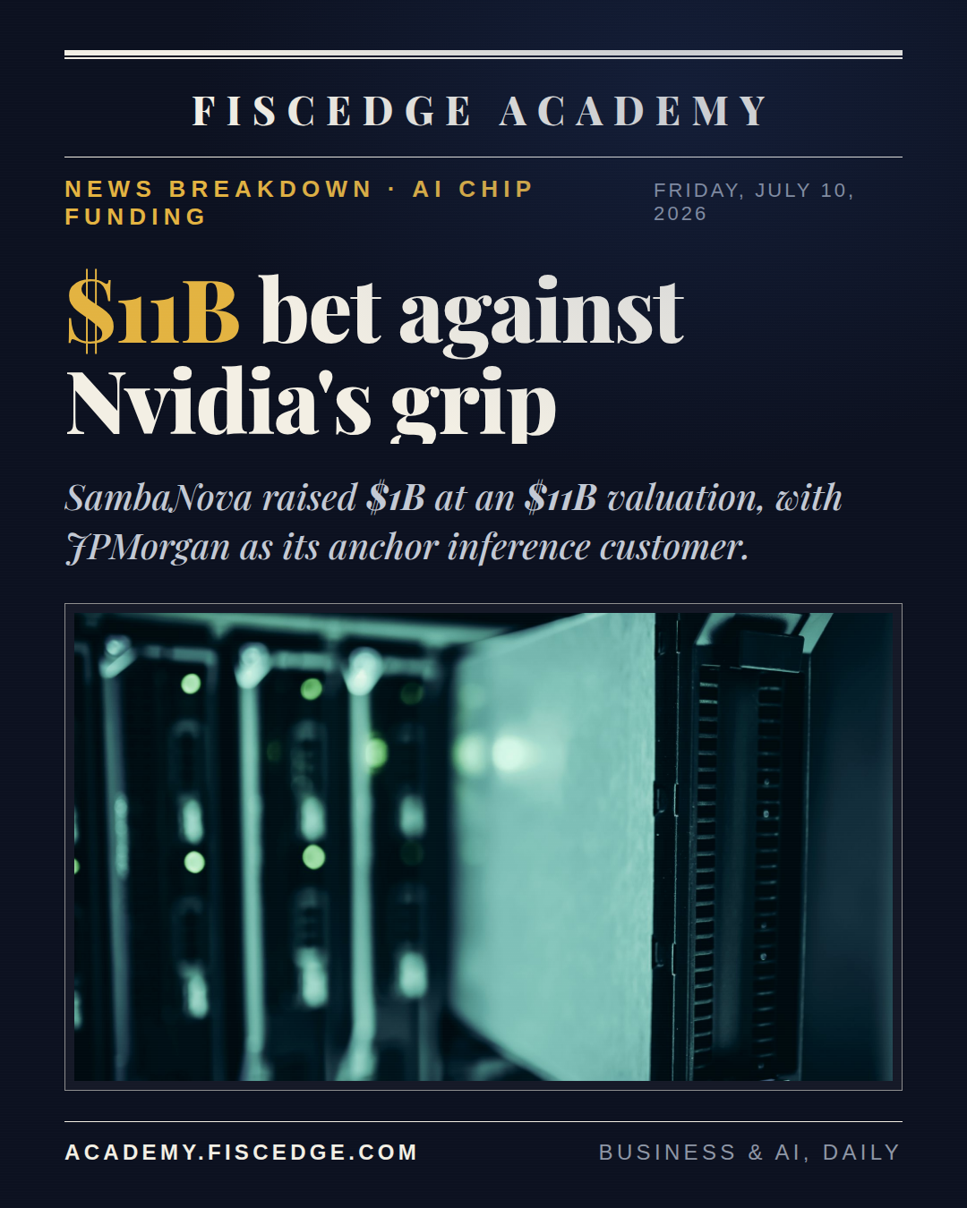 SambaNova Raises $1B at an $11B Valuation. JPMorgan Just Signed On as a Customer.