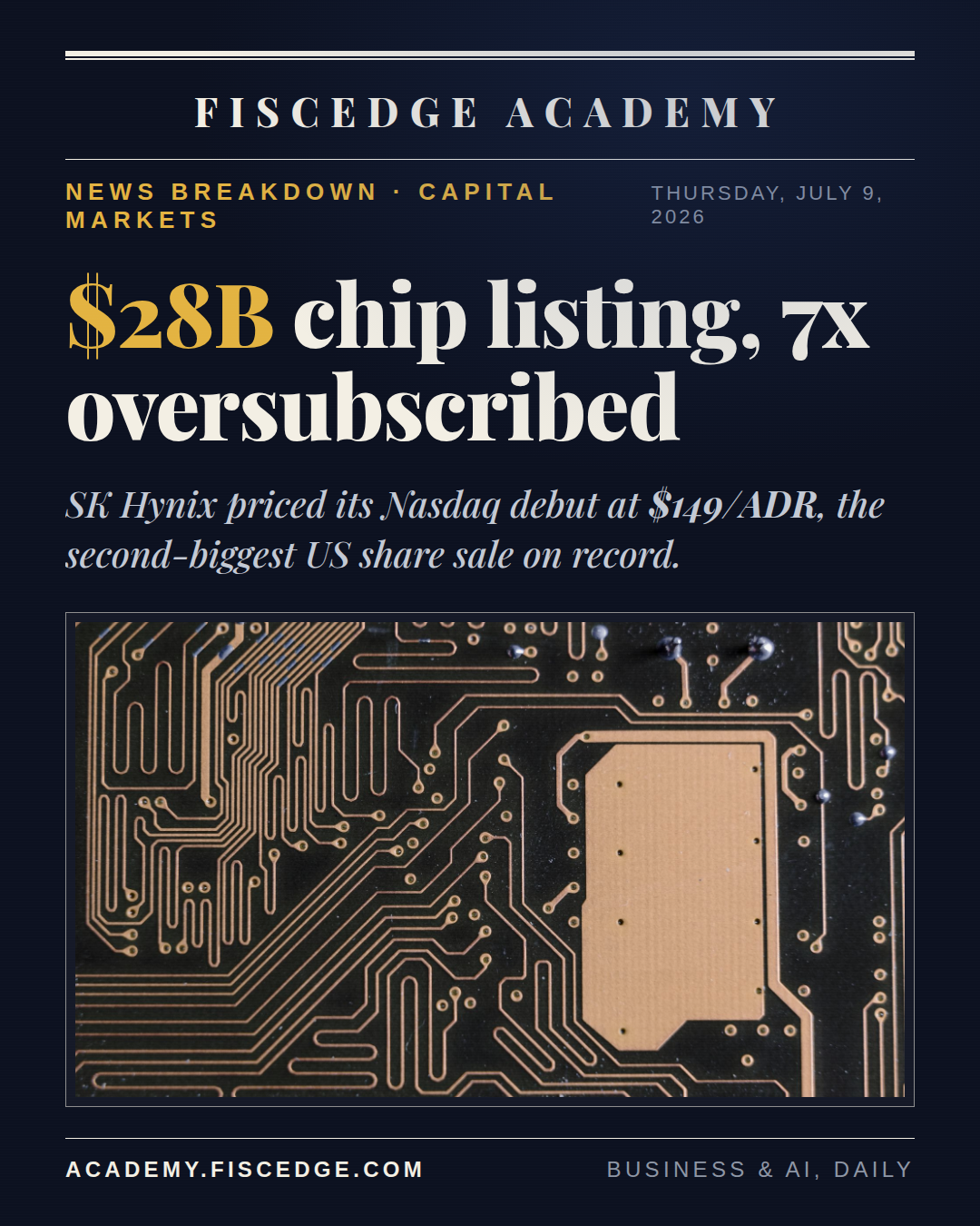 SK Hynix Prices a $28B Nasdaq Debut. Demand Was 7x Oversubscribed.