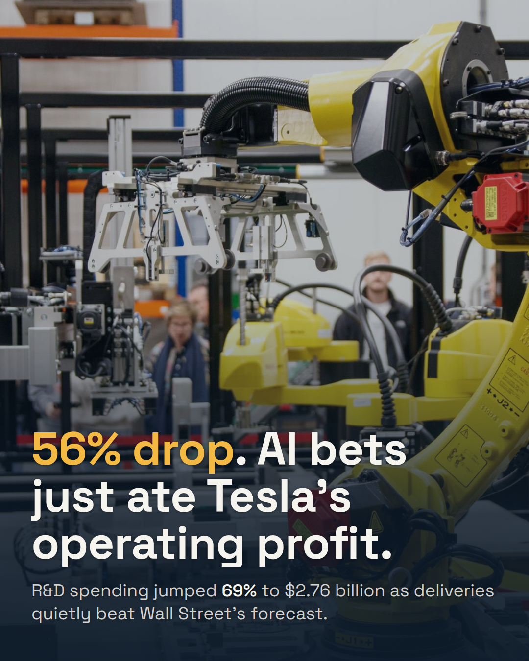 Tesla's R&D Bill Jumped 69% in One Quarter. Operating Profit Fell 56% Anyway.
