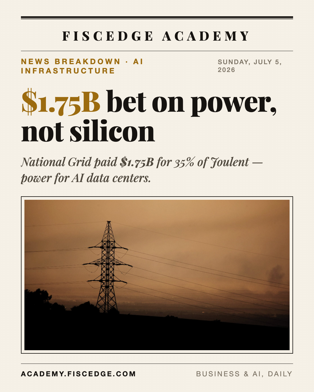 National Grid Just Paid $1.75B to Skip the Grid Entirely for AI Power.